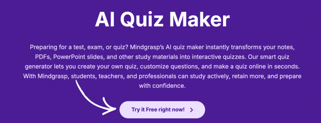 mindgrasp ai quiz maker