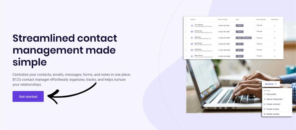 b12 contact management