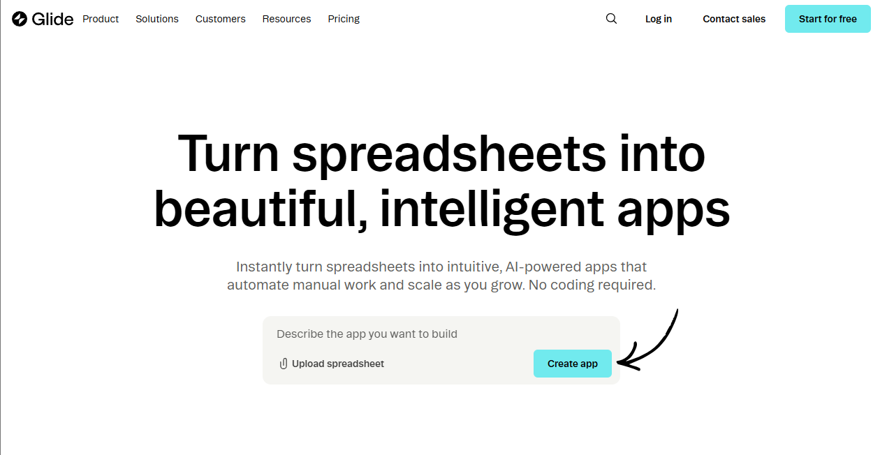 Análise do Glide Apps 2025: A potência sem código 3 glide apps homepage