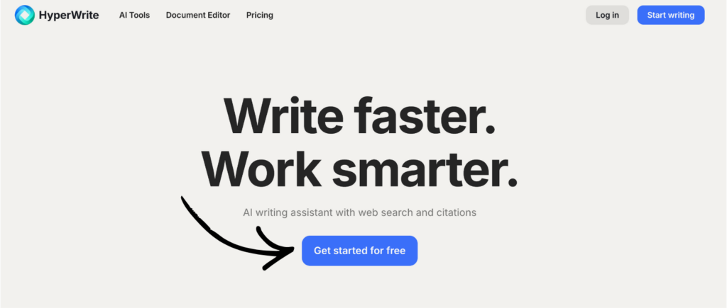 HyperWrite AI Review: How to Automate Your Writing in 2026? 3 hyperwrite homepage