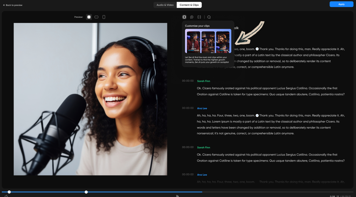 Zencastr AI-Powered Editing