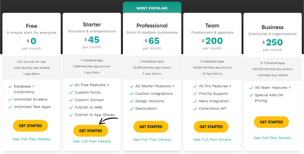 Adalo Pricing