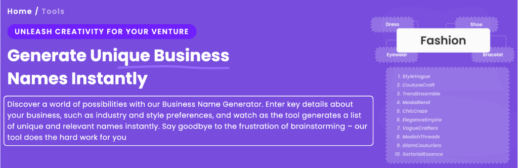 Buisiness name creator of spocket