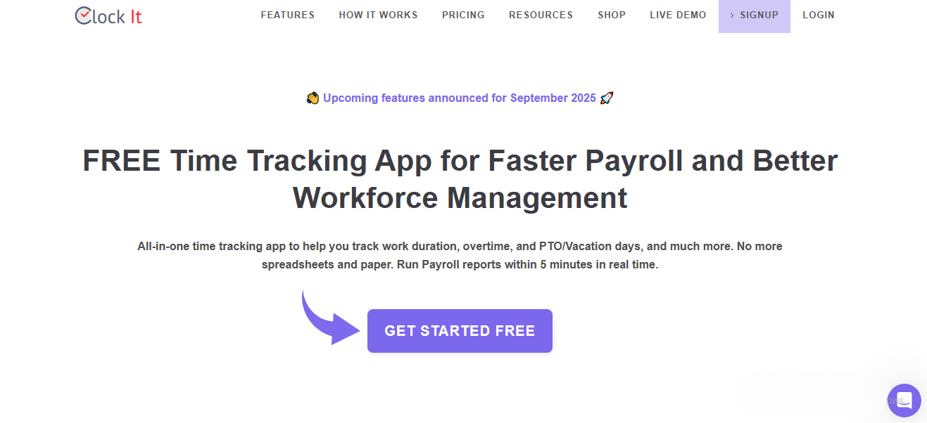 ClockIT homepage