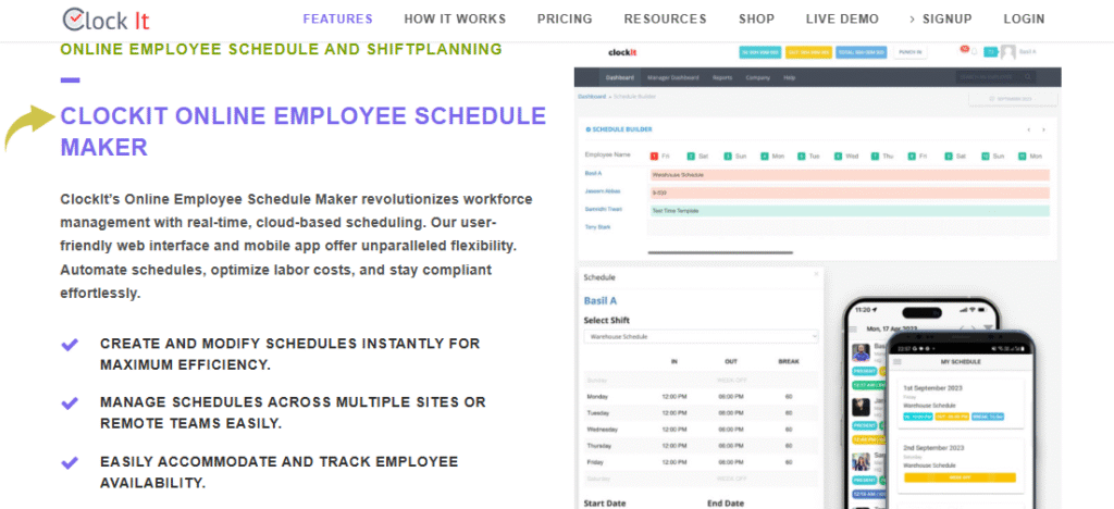 ClockIT Shift Planning and Scheduling