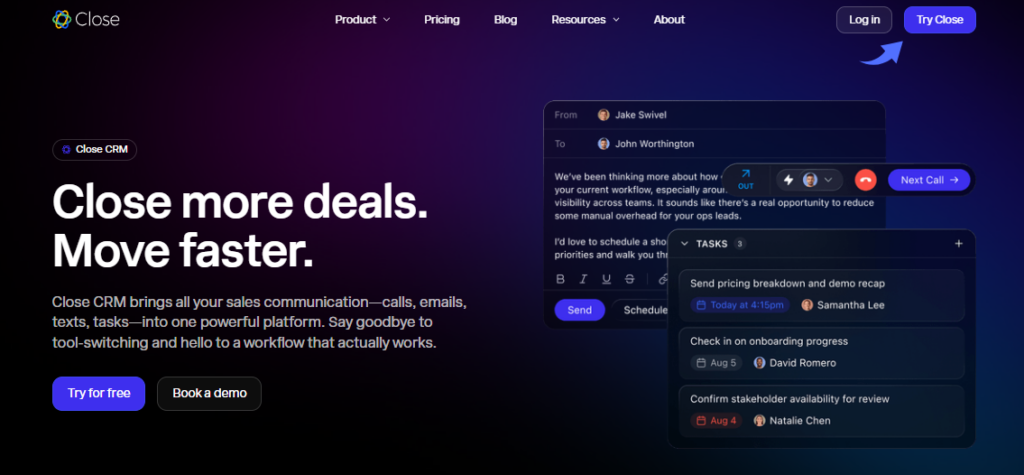 Close CRM Advanced CRM