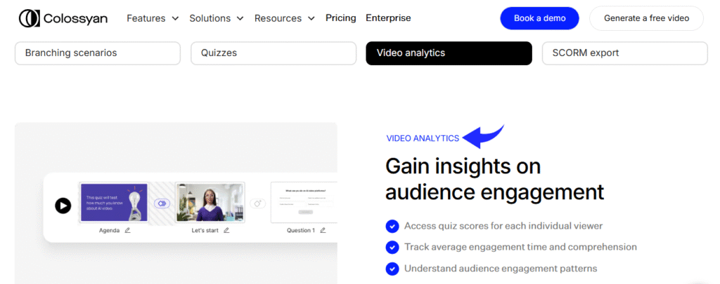 Colossyan VIDEO ANALYTICS