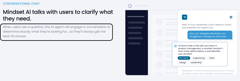Conversational chat with Mindset AI