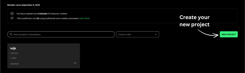 Create your new project