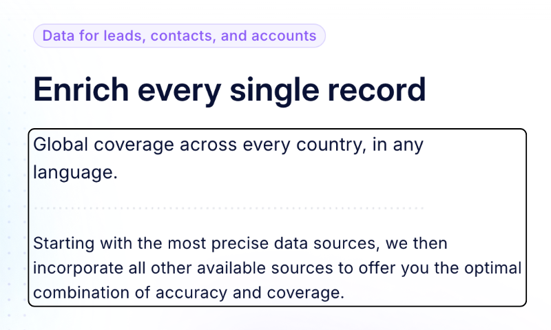 Data for leads, contacts and account for Clearbit
