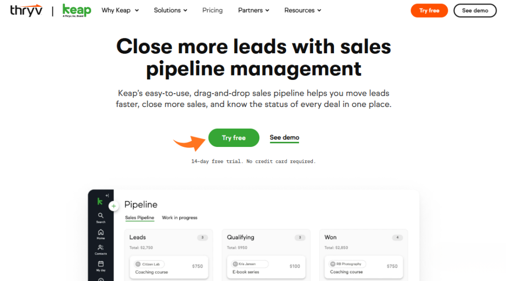 Keap pipeline management