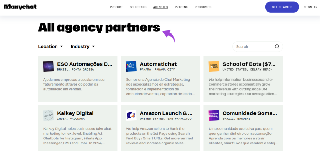 Manychat Popular Agency Partners