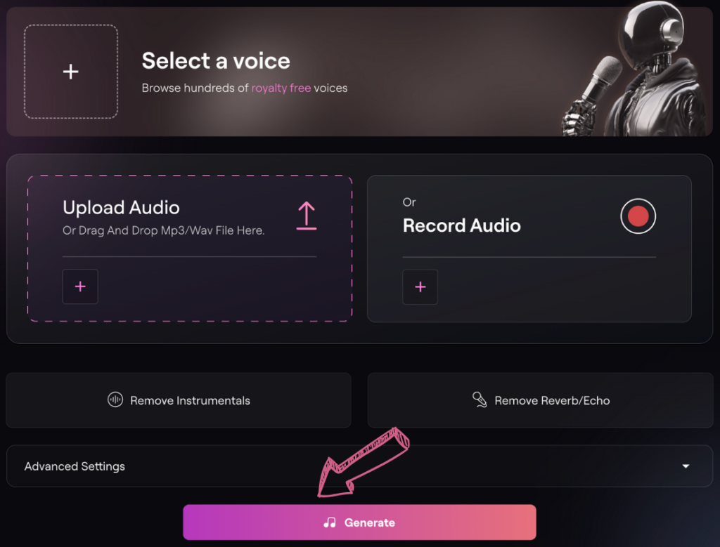 Musicfy Convert voices