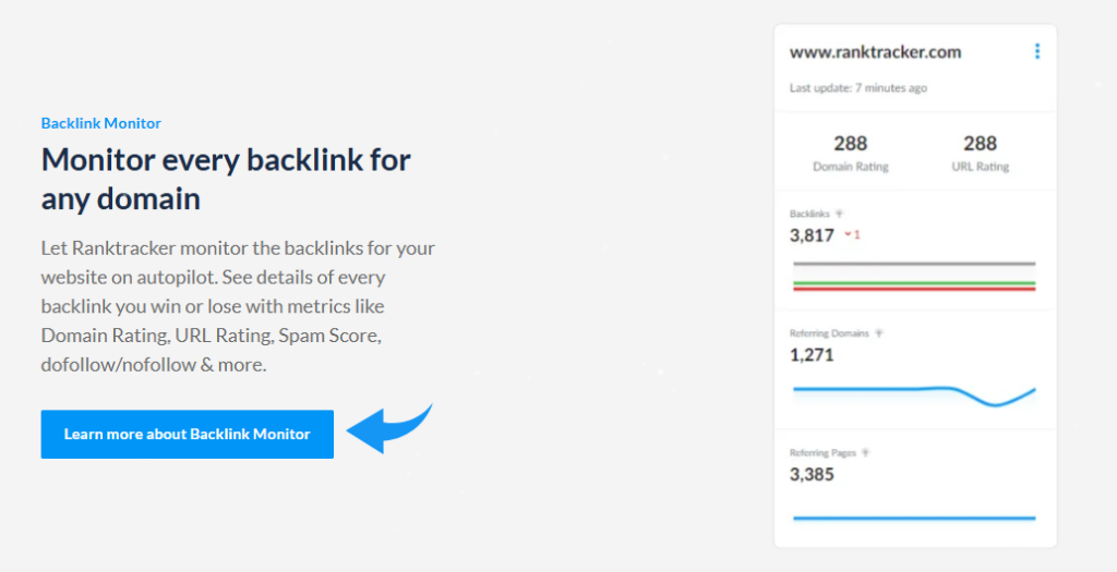 Ranktracker Monitor Backlinks
