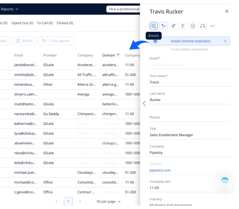 Reply iO Contact Enrichment
