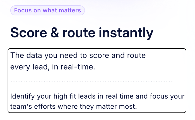 Score and route instantly with Clearbit