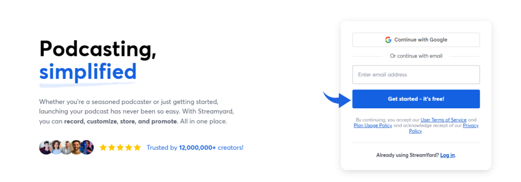StreamYard Podcasting