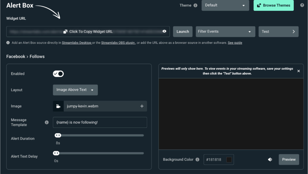 Streamlabs Alert box