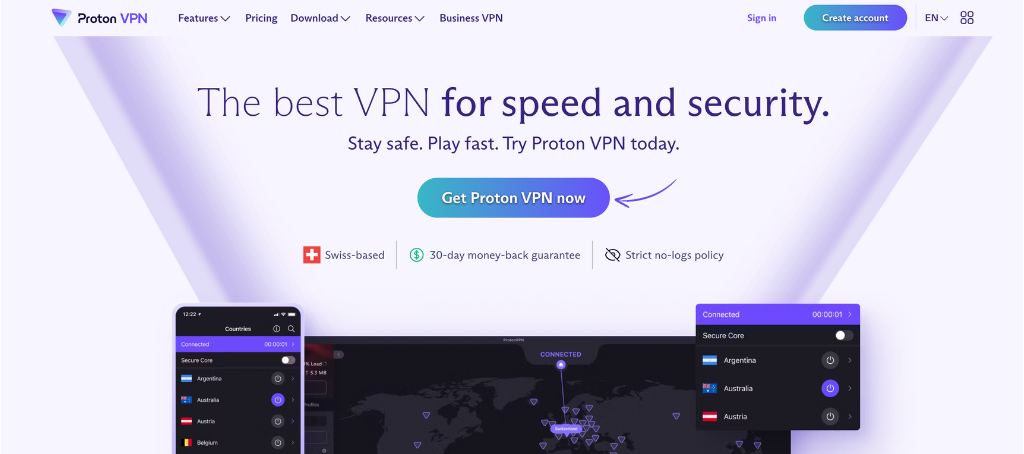 ProtonVPN Homepage