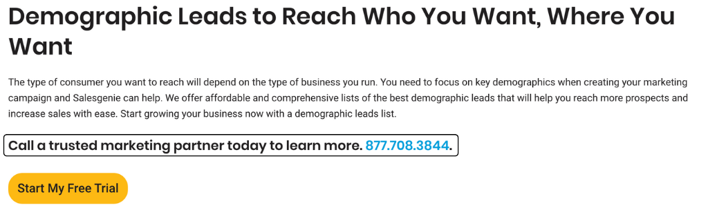 Salesgenie features