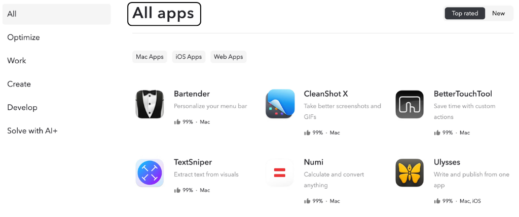 Apps we get from Setapp