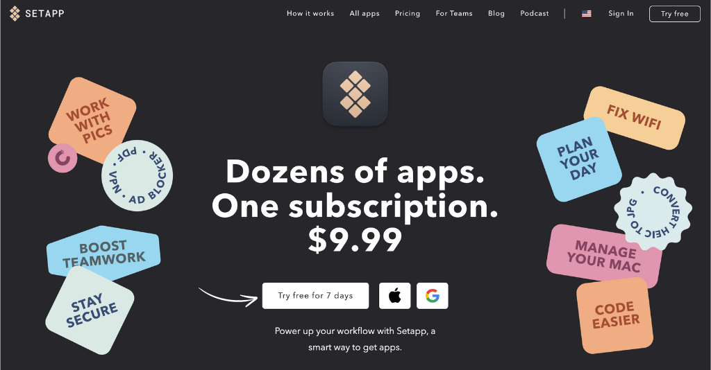 Setapp Homepage