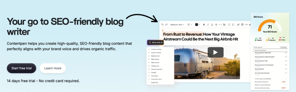 content studio AI blog generation.