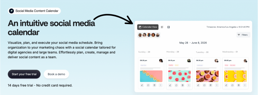 content studio Social Media Content Calendar.