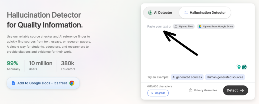 GPTZero Hallucination Detector