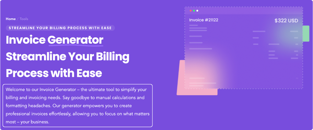 invoice generator of spocket