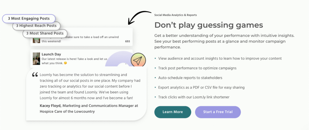 loomly Social Media Analytics & Reports