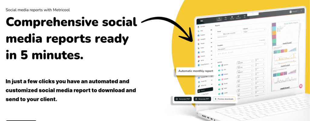 metricool Social media reports