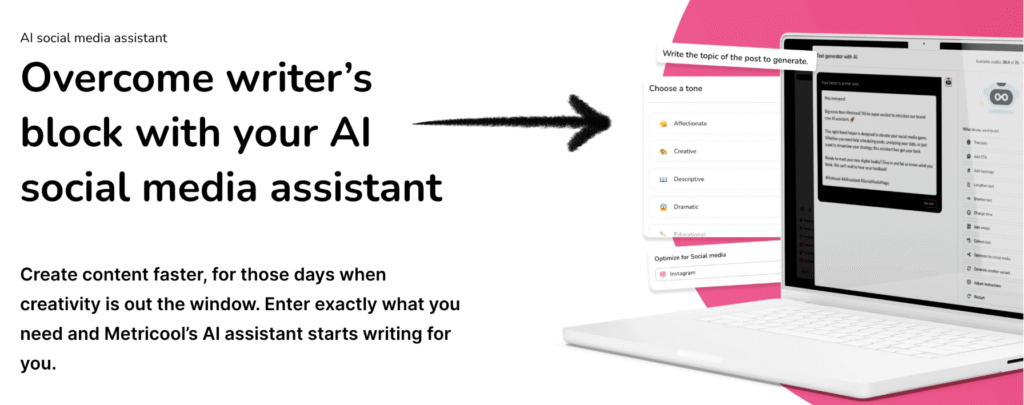 metricool social media assistant