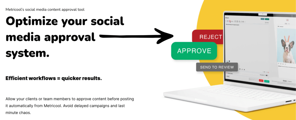 metricool social media content approval tool