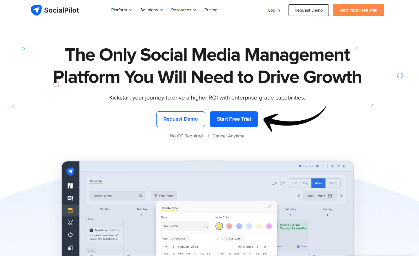 socialpilot homepage