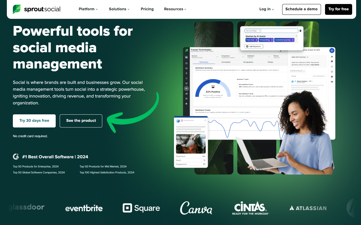 sprout social homepage