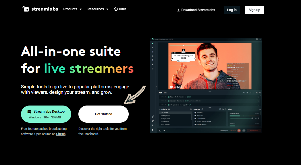 Streamlabs Review in 2026: Best Live Streaming Software? 4 Streamlabs Homepage