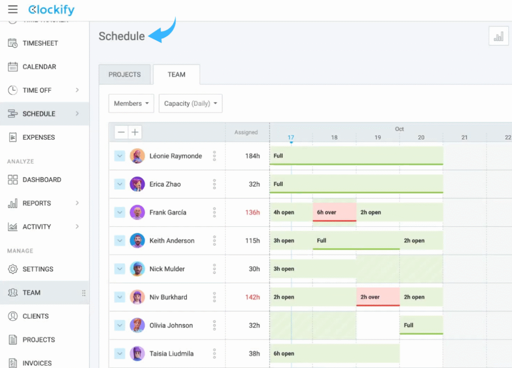 Clockify Project Planning and Scheduling