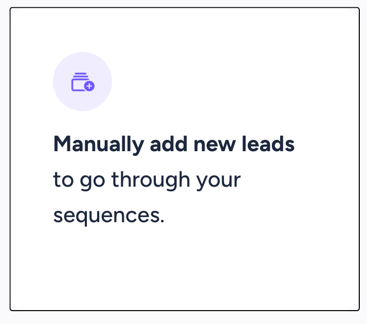 Manually add new leads