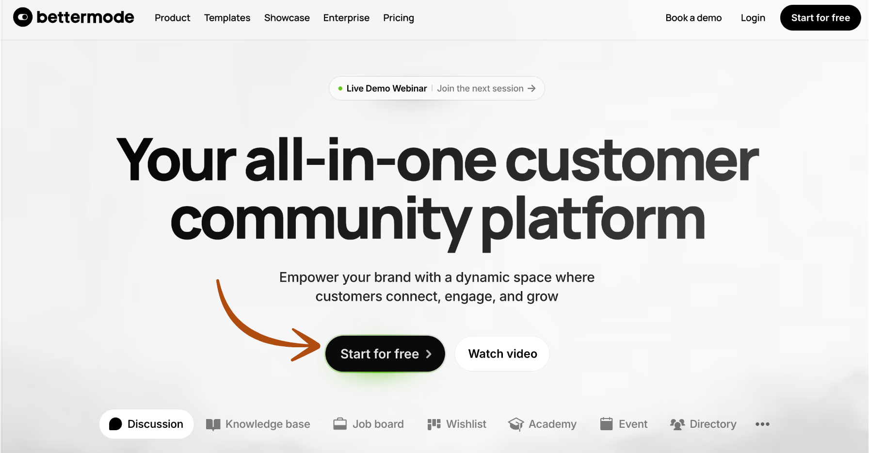 bettermode homepage