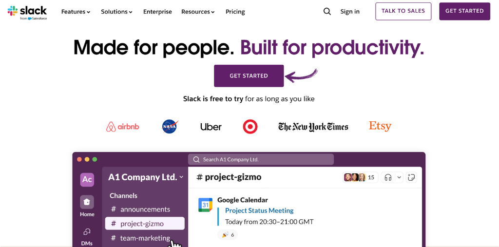 Slack Homepage