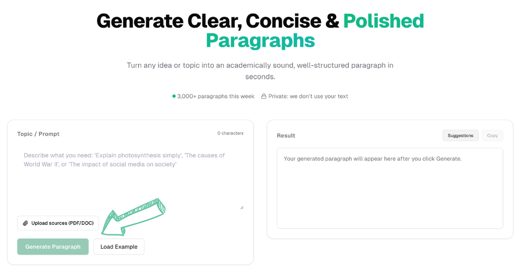 Caktus AI paragraph generator