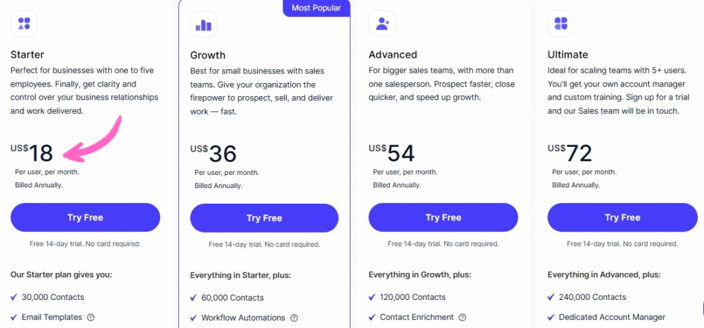 Capsule CRM Pricing