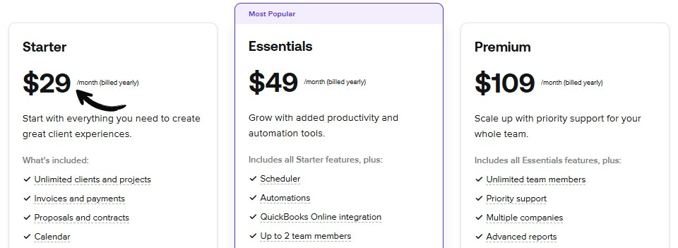 Honeybook Pricing