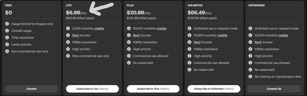 Luma Ai Pricing