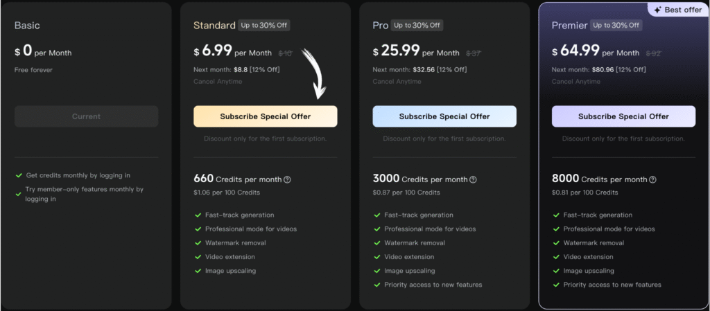 Kling Pricing