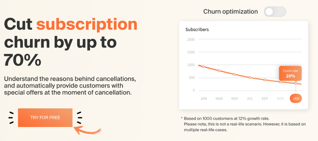 Churn Suite feature of Subbly