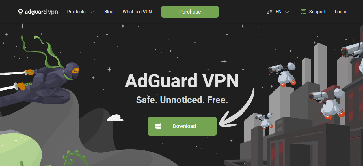 Adguard VPN homepage