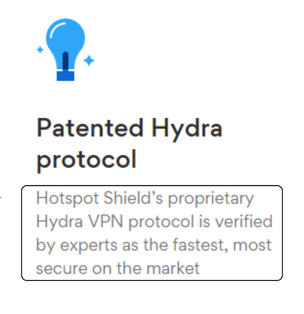 Hotspot Shield Patented Hydra protocol