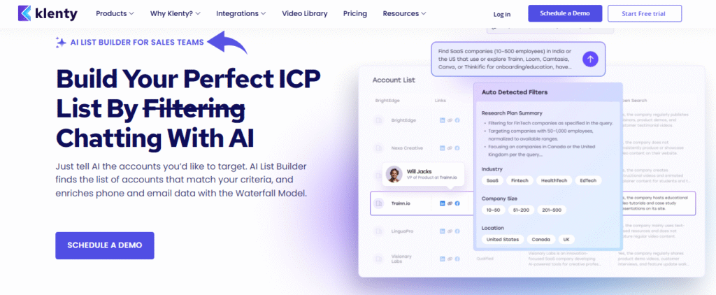 Klenty AI LIST BUILDER